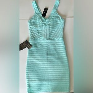 Light Blue Bebe Bodycon Dress, Size medium